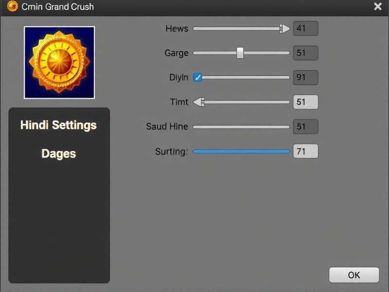 Language selection screen showing Hindi and other Indian languages Cumin Grand Crush Master Hindi Language Settings